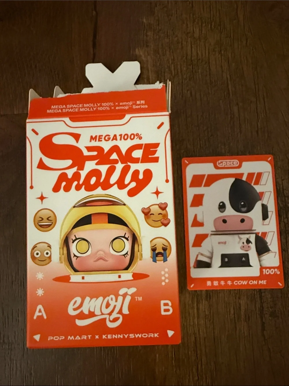 Pop Mart Space Molly Emoji Mega 100%- Cow on Me figure